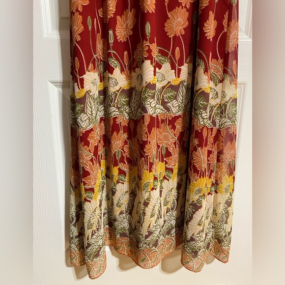 Madewell Tulip-Sleeve Boho Maxi Dress in Tall Sunflowers Side Slit V-Neck Size 0 - Picture 10 of 16